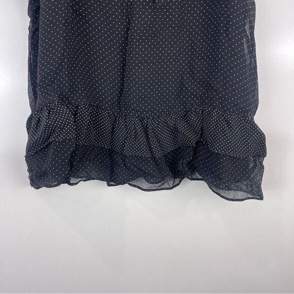 Joie Black Polka Dot Sleeveless Ruffle Blouse 100% Silk Women's Size Small - Picture 7 of 9
